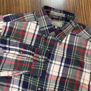 CHRISTOPHER HAYES Mens Large Long Sleeve Plaid Button Down Shirt Cotton